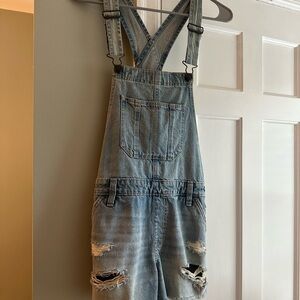 Abercrombie & Fitch Light Blue Denim Overalls